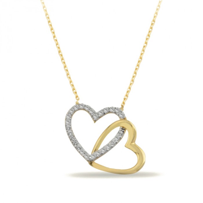 14K Gold Zircon Stone Necklace