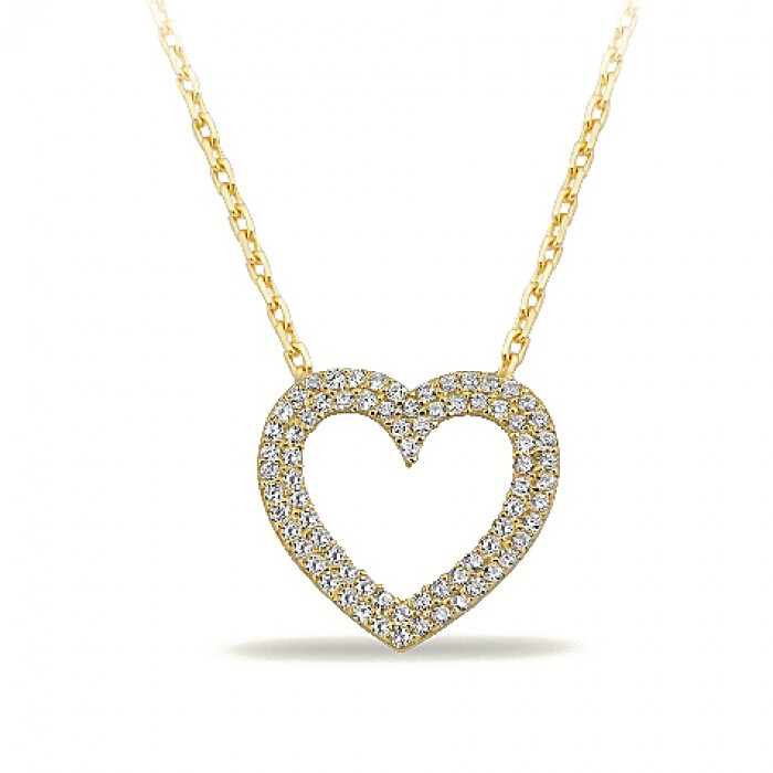 14K Gold Zircon Stone Necklace