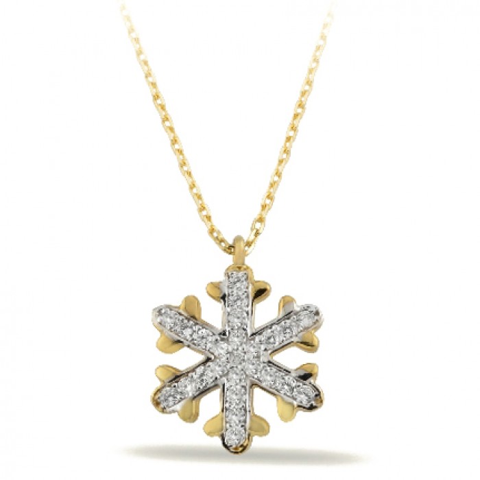 14K Gold Zircon Stone Necklace