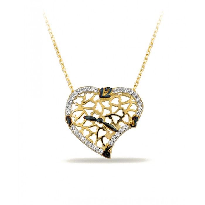 14K Gold Zircon Stone Necklace