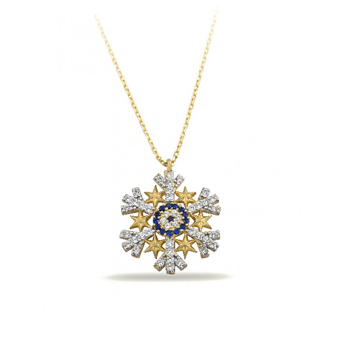 14K Gold Zircon Stone Necklace