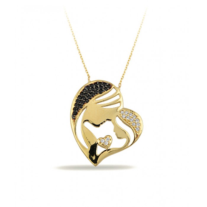 14K Gold Zircon Stone Necklace