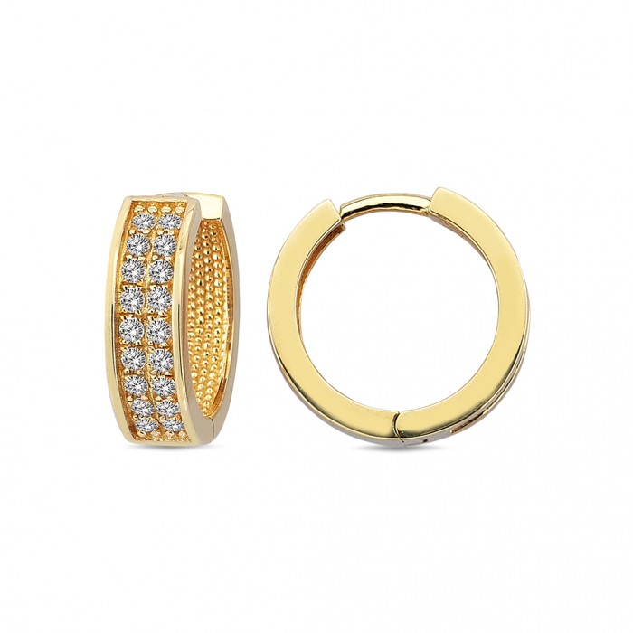  14K Gold Earring with diamond 0,26 ct  10 mm x 3,8 mm