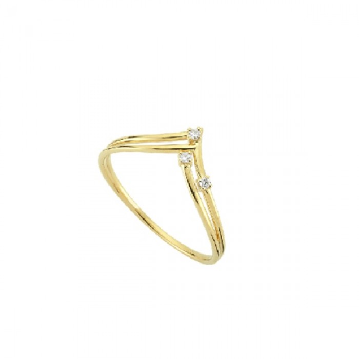  14K Gold Ring with diamond   0,04ct