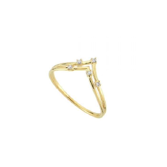  14K Gold Ring with diamond   0,05ct