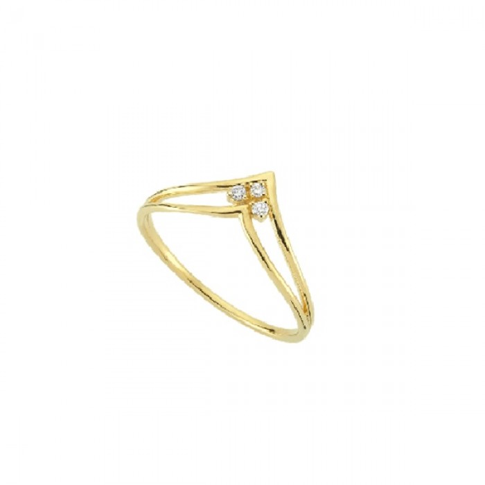  14K Gold Ring with diamond   0,04ct