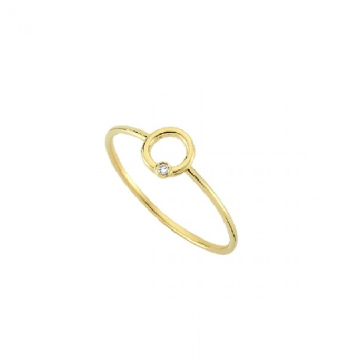  14K Gold Ring with diamond   0,01ct