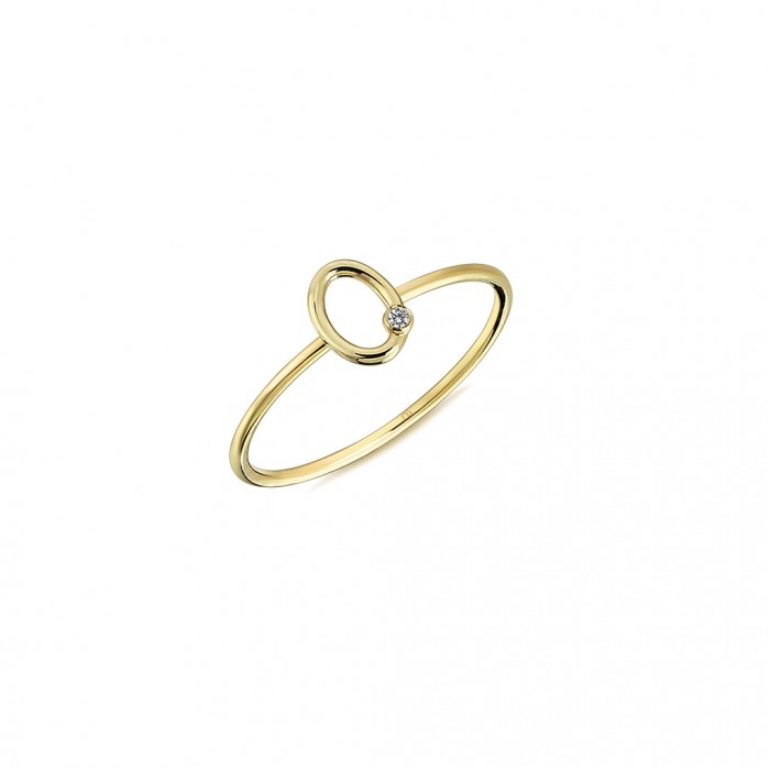  14K Gold Ring with diamond   0,01ct