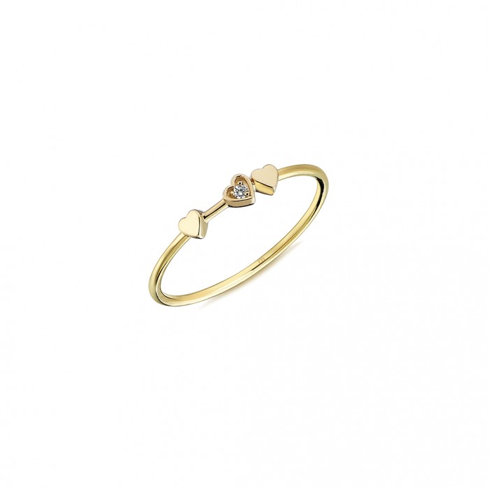  14K Gold Ring with diamond   0,01ct