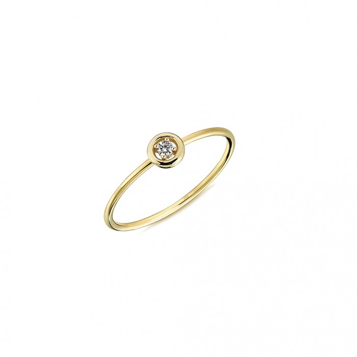  14K Gold Ring with diamond   0,04ct