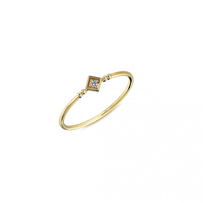  14K Gold Ring with diamond   0,02ct