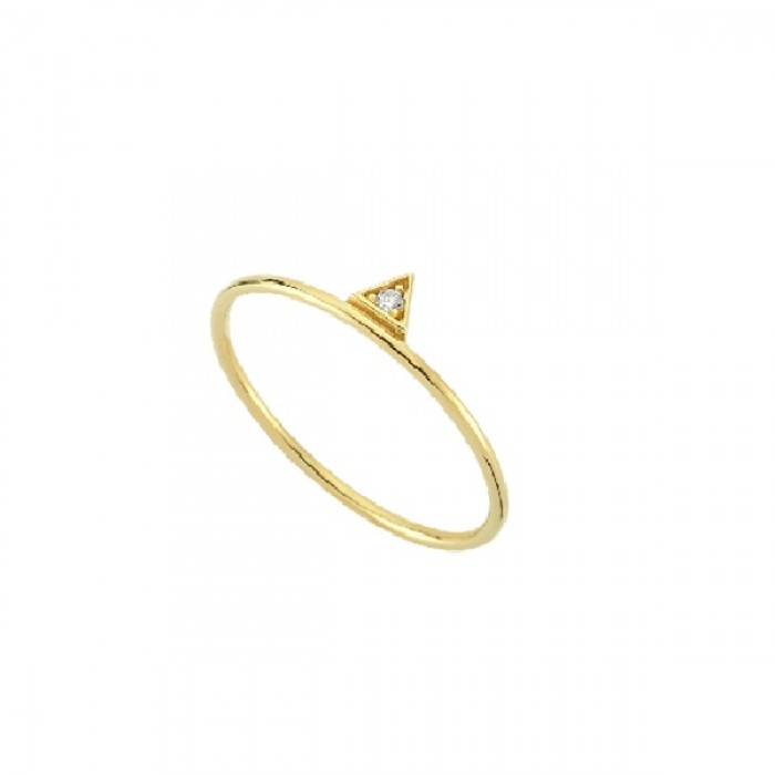  14K Gold Ring with diamond   0,015ct