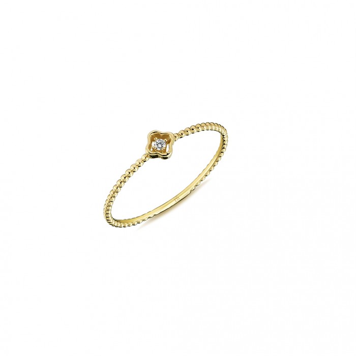  14K Gold Ring with diamond   0,02ct