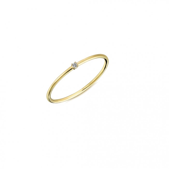  14K Gold Ring with diamond   0,01ct