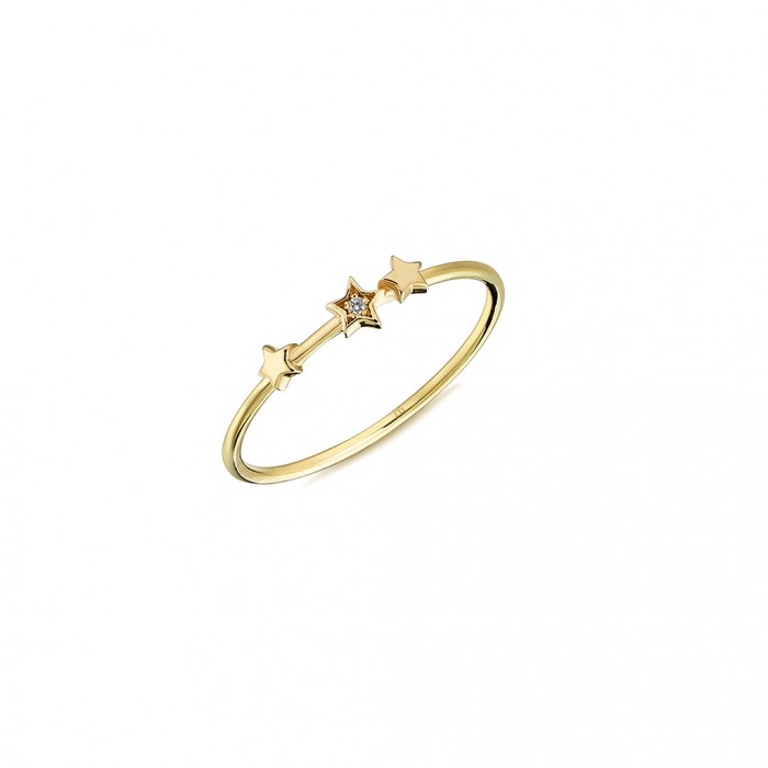  14K Gold Ring with diamond   0,01ct