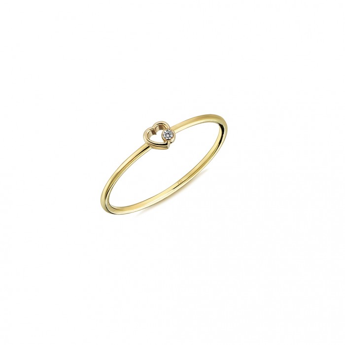  14K Gold Ring with diamond   0,01ct