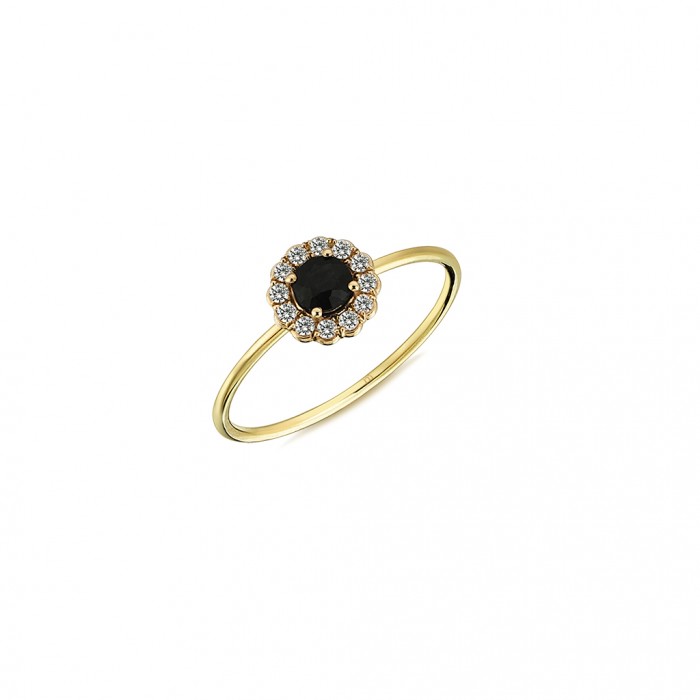  14K Gold Ring with diamond   0,12ct