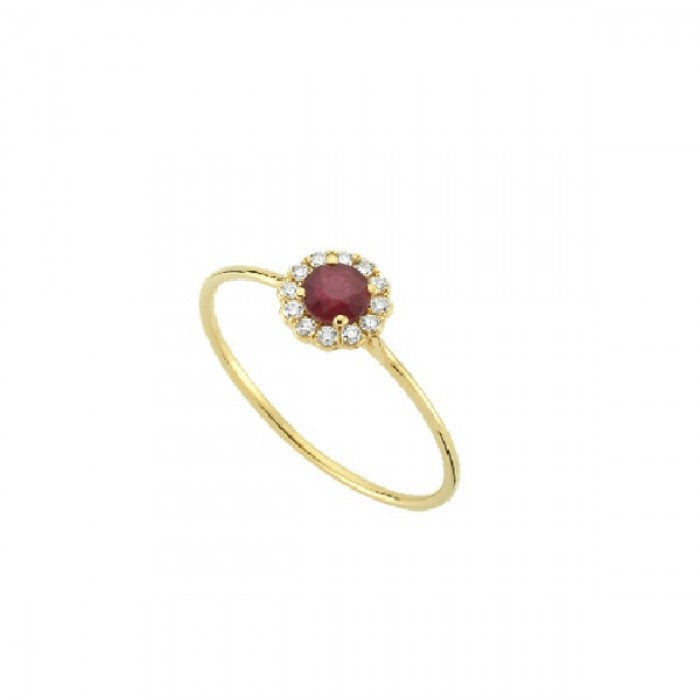  14K Gold Ring with diamond   0,1ct