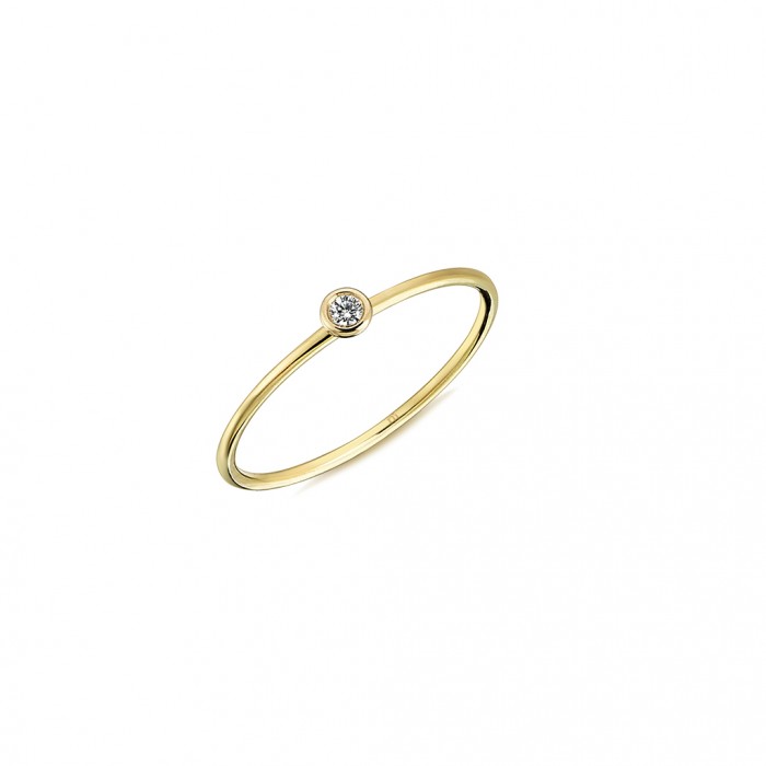  14K Gold Ring with diamond   0,034ct