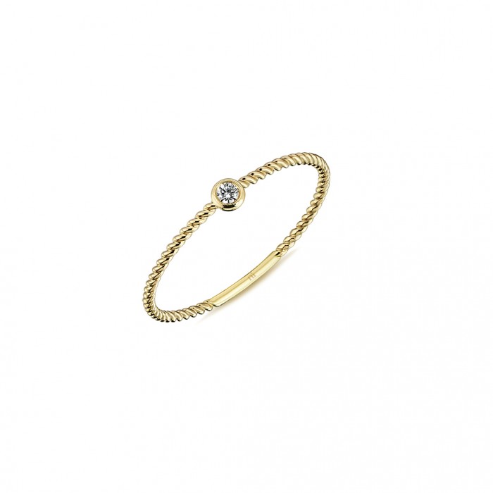  14K Gold Ring with diamond   0,034ct
