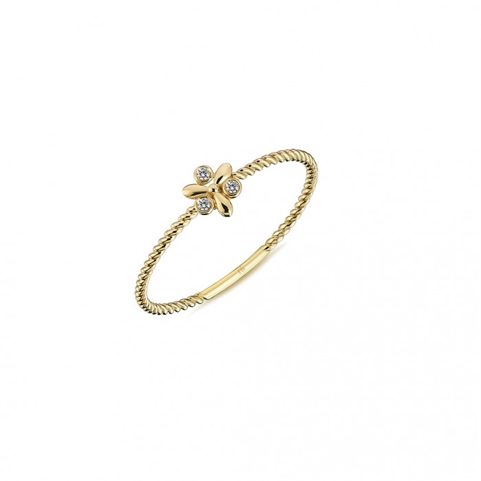  14K Gold Ring with diamond   0,024ct