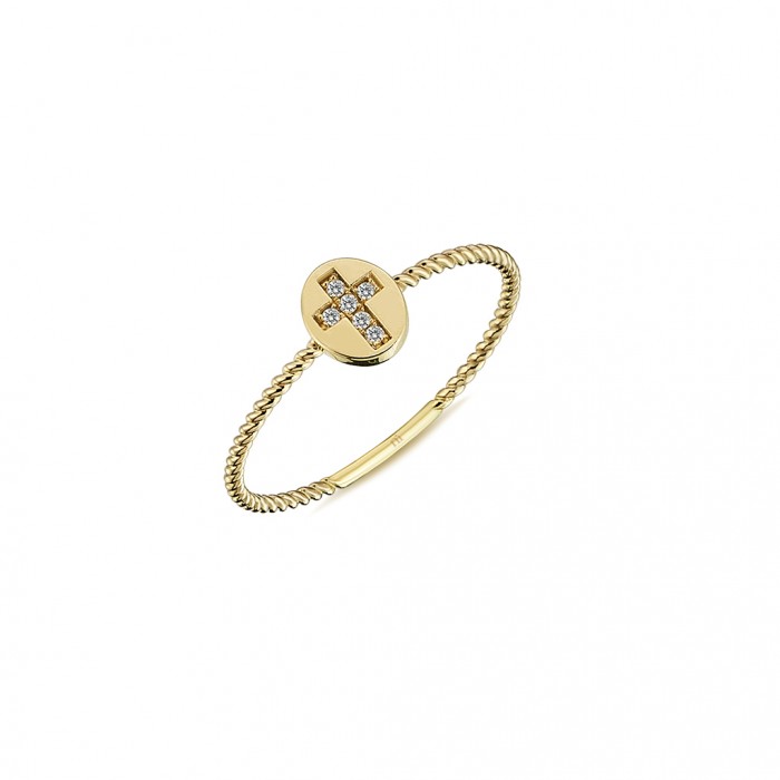  14K Gold Ring with diamond   0,034ct