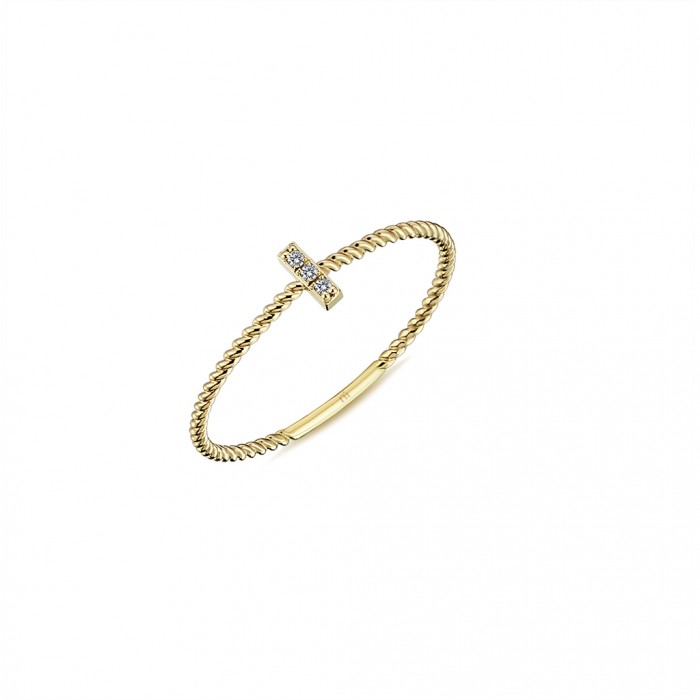  14K Gold Ring with diamond   0,017ct