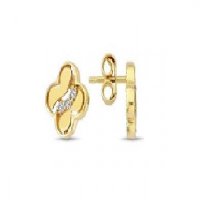 14 K Gold Zircon stone Earring 1,07 gr 