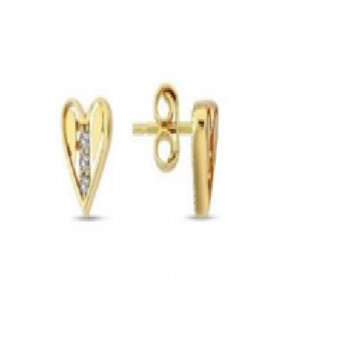 14 K Gold Zircon stone Earring 0,93 gr 