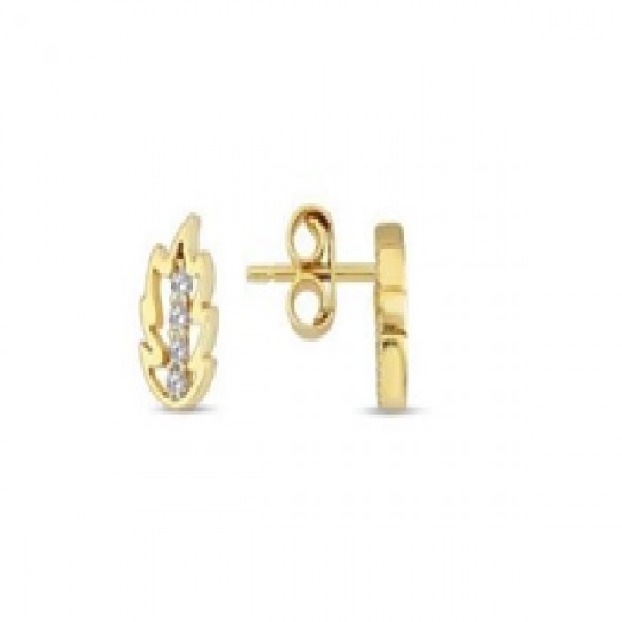 14 K Gold Zircon stone Earring 0,88 gr 
