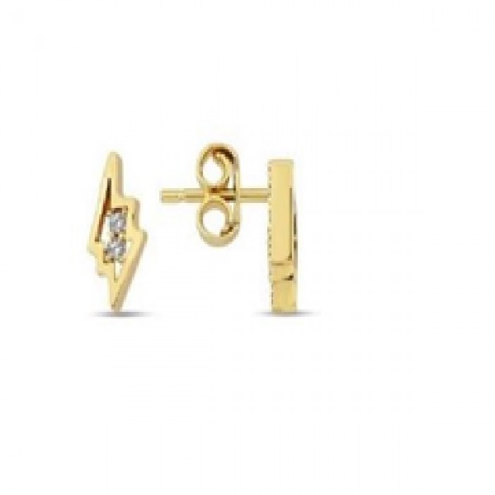 14 K Gold Zircon stone Earring 0,79 gr 