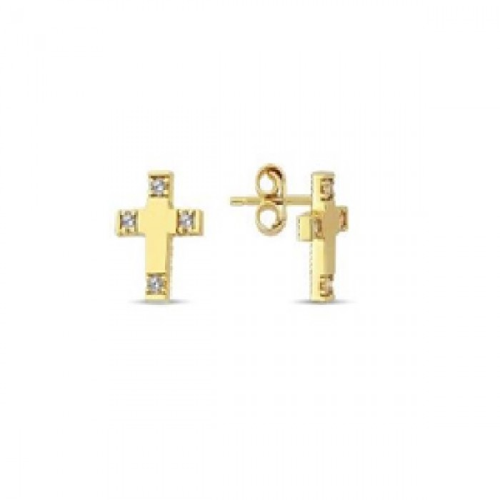 14 K Gold Zircon stone Earring 1,16 gr 
