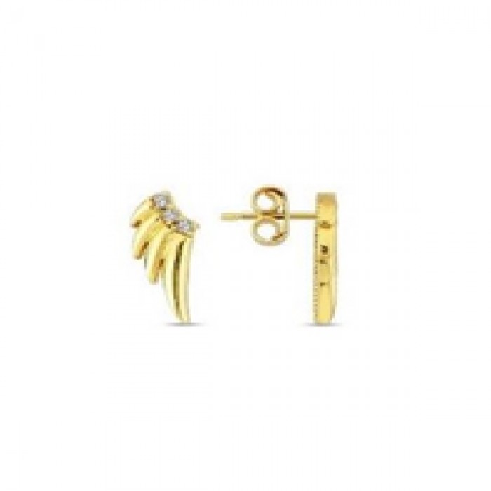 14 K Gold Zircon stone Earring 1,29 gr 