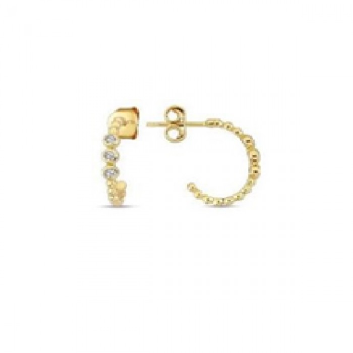 14 K Gold Zircon stone Earring 1,15 gr 