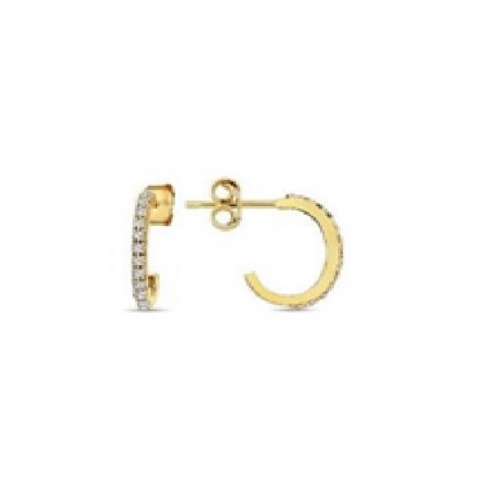 14 K Gold Zircon stone Earring 1,26 gr 