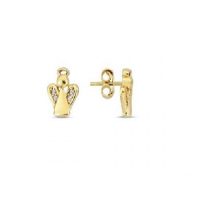 14 K Gold Zircon stone Earring 1,48 gr 
