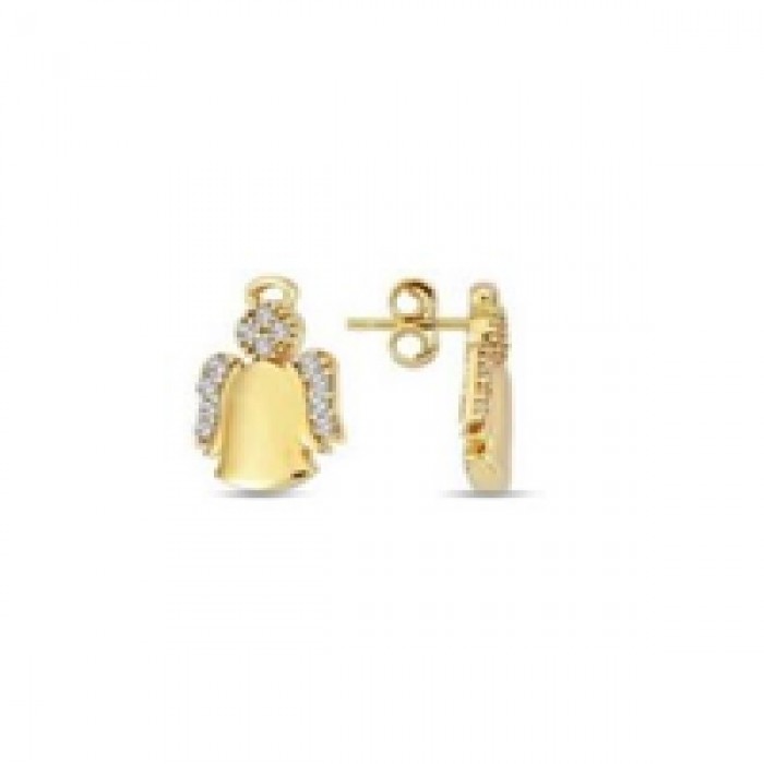 14 K Gold Zircon stone Earring 1,82 gr 