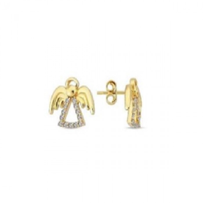 14 K Gold Zircon stone Earring 1,92 gr 