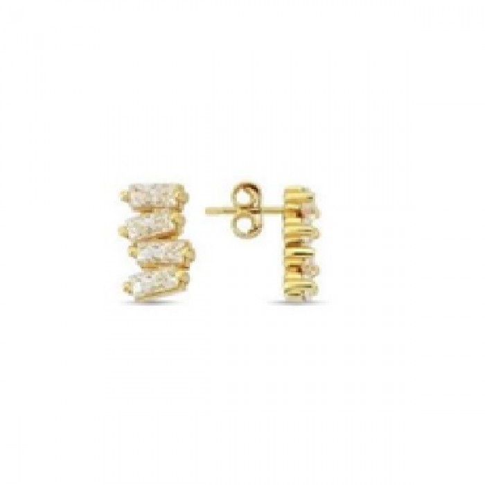 14 K Gold Zircon stone Earring 2 gr 