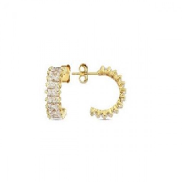 14 K Gold Zircon stone Earring 4,17 gr 