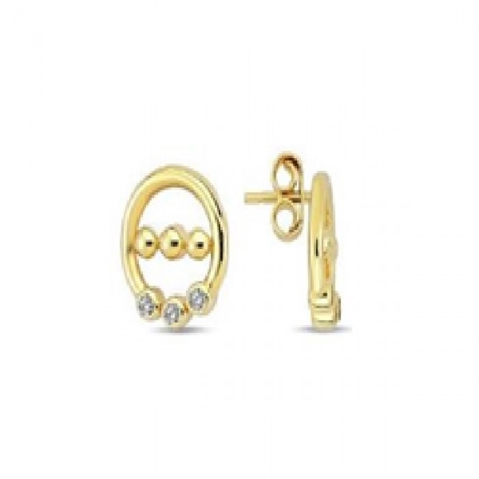 14 K Gold Zircon stone Earring 1,13 gr 