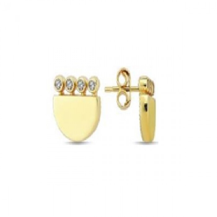 14 K Gold Zircon stone Earring 1,29 gr 
