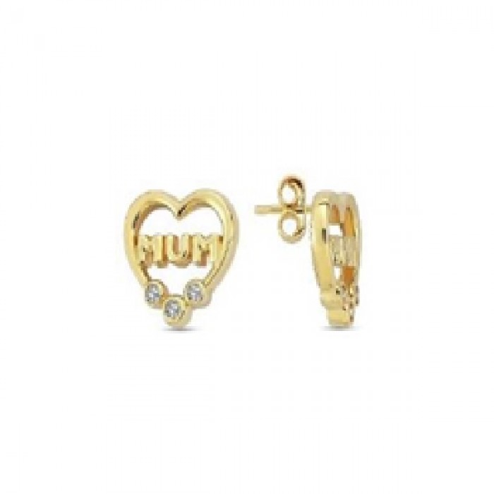 14 K Gold Zircon stone Earring 1,54 gr 