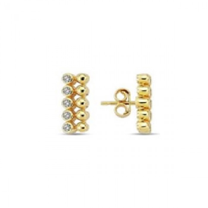 14 K Gold Zircon stone Earring 1,13 gr 