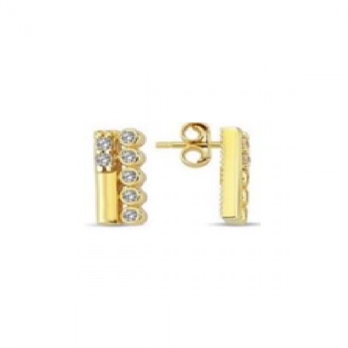 14 K Gold Zircon stone Earring 1,2 gr 