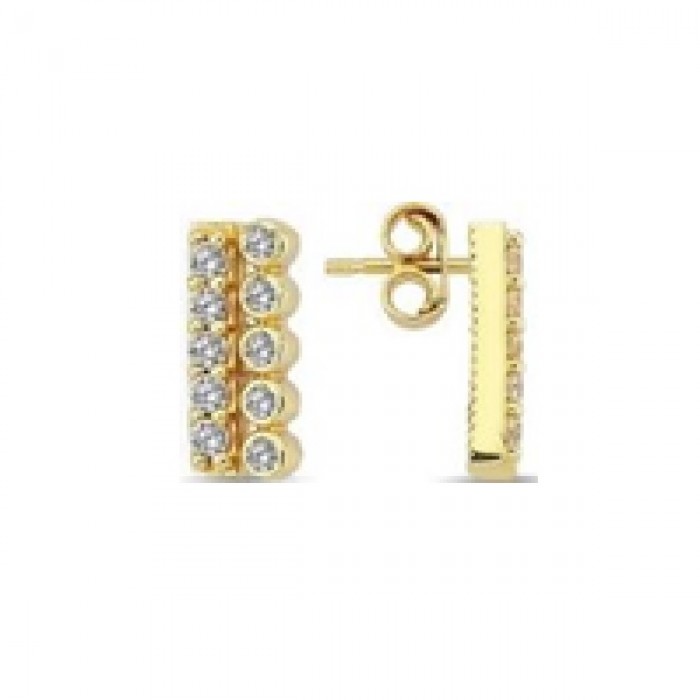 14 K Gold Zircon stone Earring 1,24 gr 