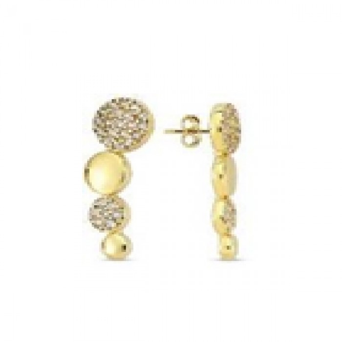 14 K Gold Zircon stone Earring 2,35 gr 