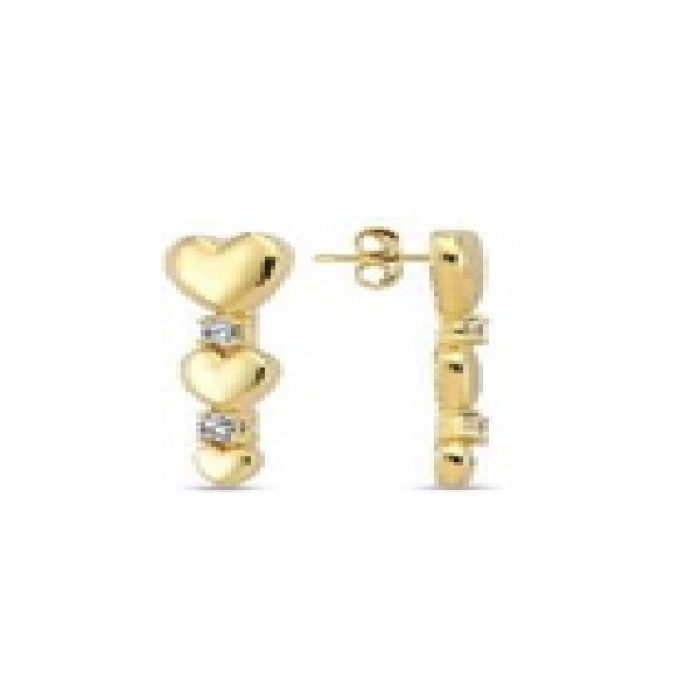 14 K Gold Zircon stone Earring 1,84 gr 