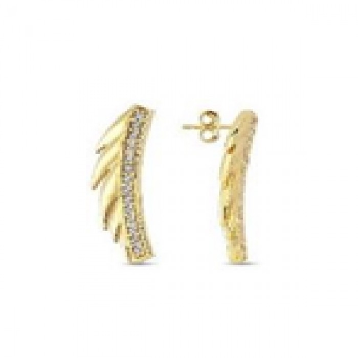14 K Gold Zircon stone Earring 2,39 gr 