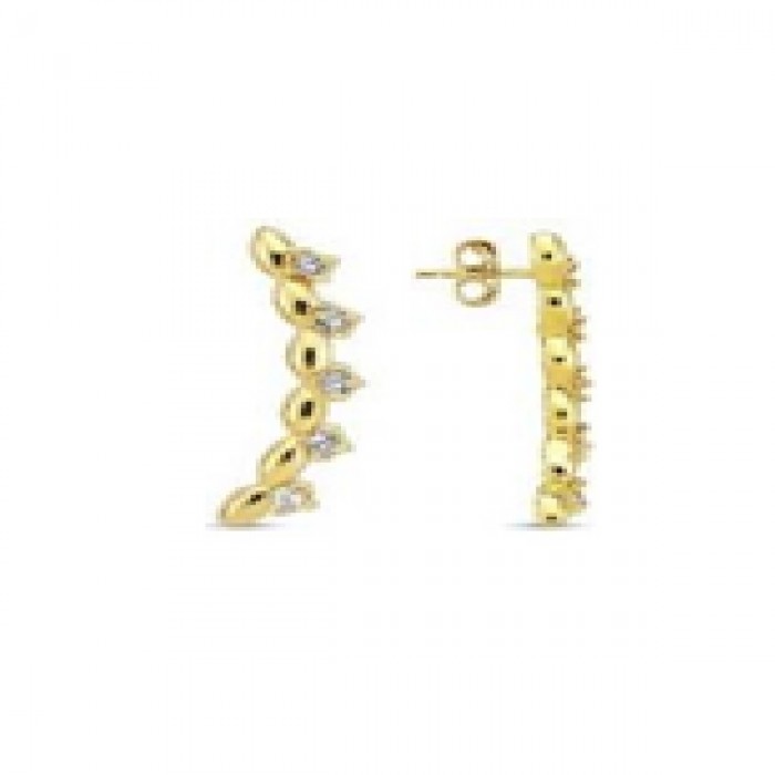 14 K Gold Zircon stone Earring 1,67 gr 
